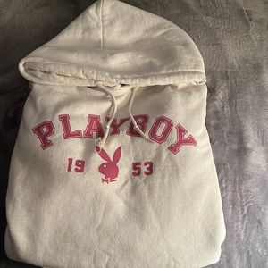white playboy large hoodie. slightly oversized great condition